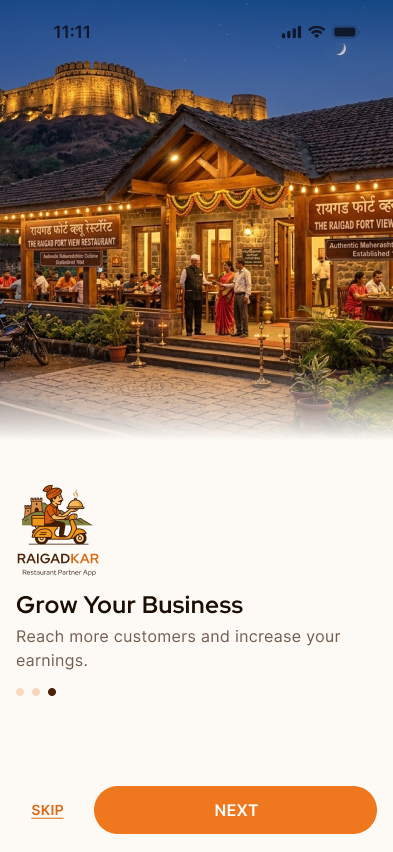 Vendor managing orders on Raigadkar